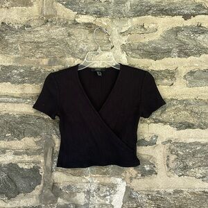 Forever 21 Black Cross Top